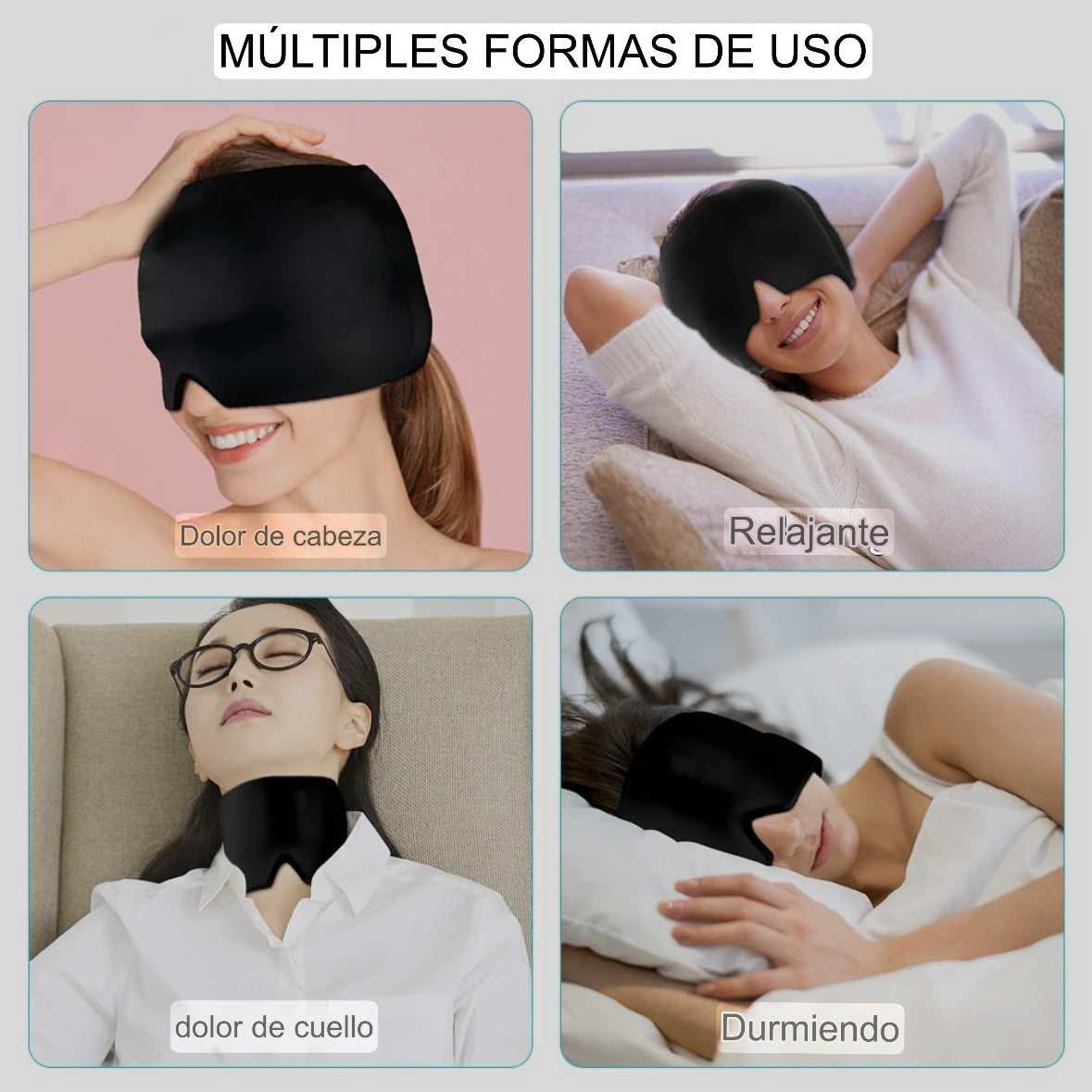 Gorro de gel para alivio de migrañas y dolores de cabeza